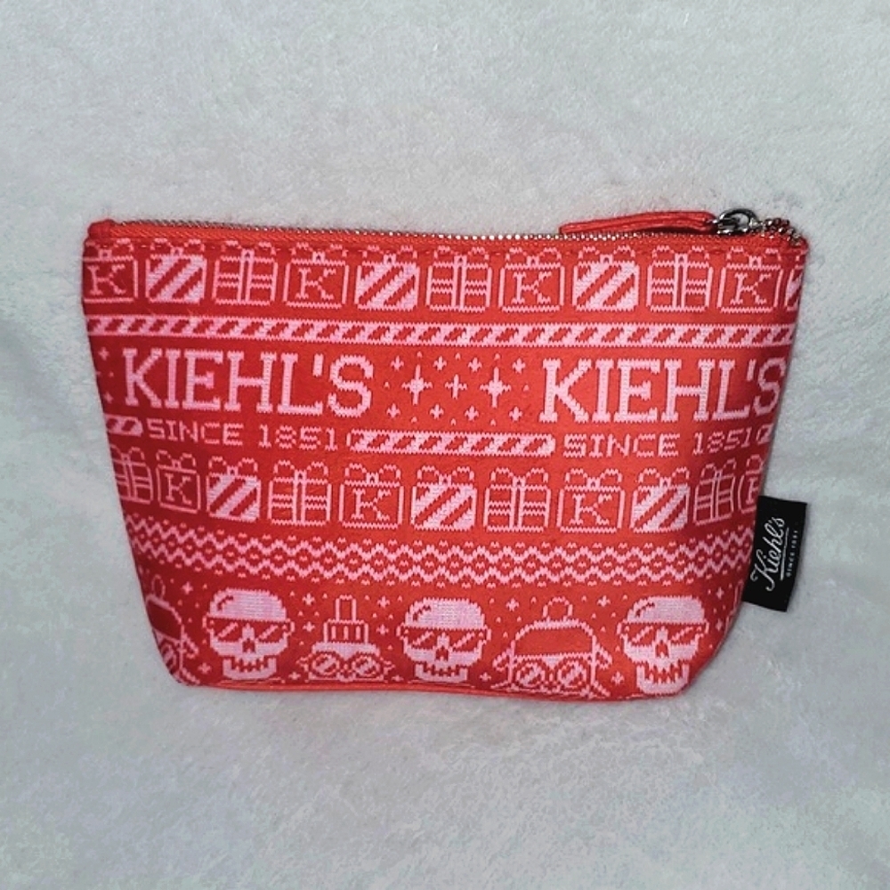 Kiehl's Limited Edition Red Holiday Toiletry Cosmetics Pouch